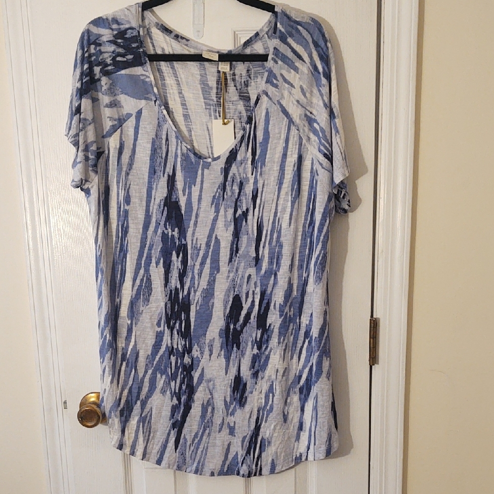 Blue Patterned Women's Top